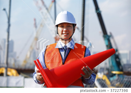 Young Male Civil Engineer Security Guard Guard Man Traffic Guidance Gatten Worker Young Male Civil Engineer Security Guard Guard Man Traffic Guidance Gatten Worker 37227398