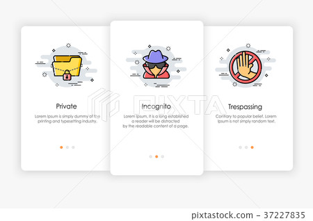Onboarding screens design in security concept.  37227835