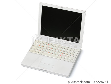 Old laptop on white background Old laptop on white background 37228751