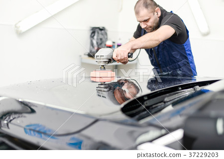 Polished black car 37229203