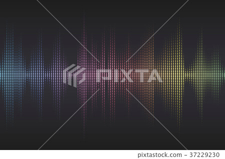 Digital sound equalizer with colored rainbow dots 37229230