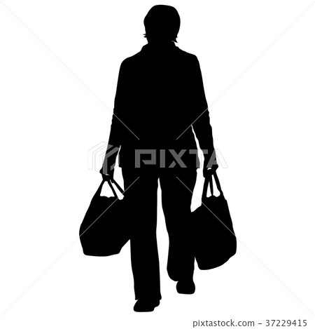 Silhouette of People carrying bag luggage Silhouette of People carrying bag luggage 37229415