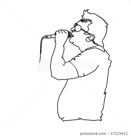 Popular singer super star vector silhouette 37229431