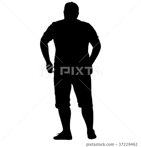 Silhouette of People Standing full and thick Silhouette of People Standing full and thick 37229462