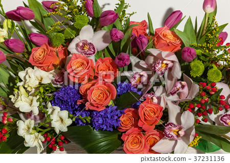 arrangement of flowers from roses, orchids arrangement of flowers from roses, orchids 37231136