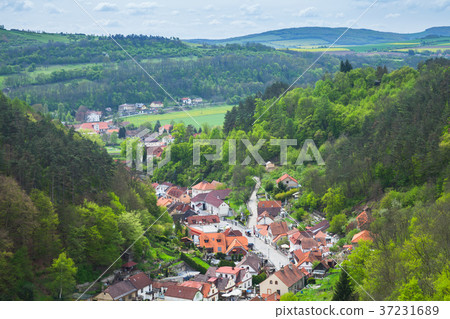 Karlstejn village bird eye view 37231689