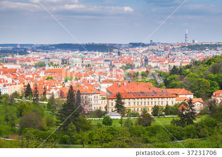 Panoramic view of old Prague town Panoramic view of old Prague town 37231706