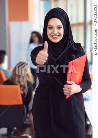 beautiful modern Muslim businesswoman portrait in 37232853