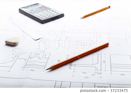 plan - drawing on the table 37233475