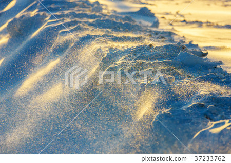 Snow coating during sunset in winter. Snow coating during sunset in winter. 37233762