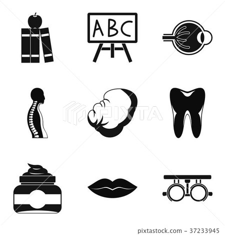 Figure icons set, simple style Figure icons set, simple style 37233945
