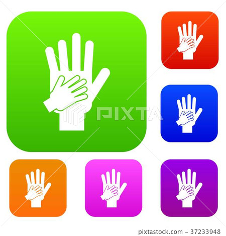 Parent and child hands together set collection Parent and child hands together set collection 37233948