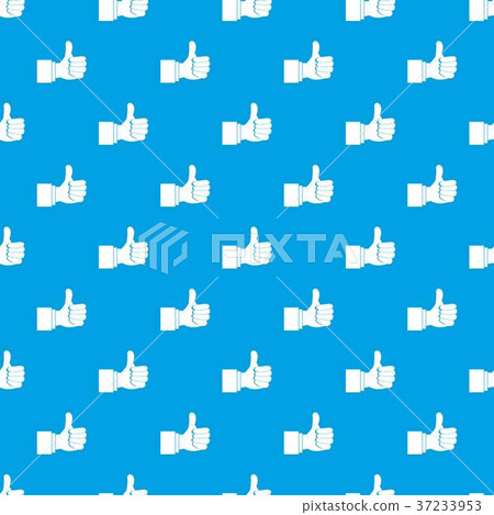 Thumb up gesture pattern seamless blue Thumb up gesture pattern seamless blue 37233953