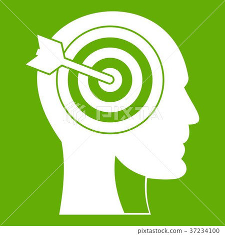 Target in human head icon green 37234100