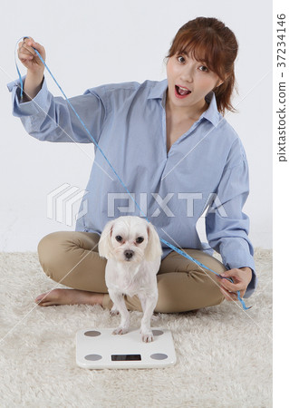 RF photo - woman single life with a companion pets  296 37234146
