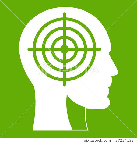 Crosshair in human head icon green 37234155