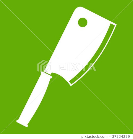 Meat knife icon green 37234259