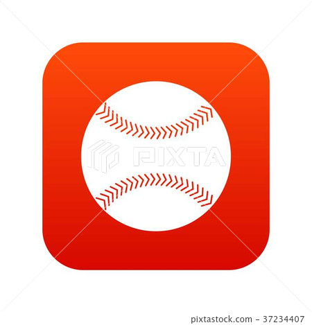 Baseball icon digital red Baseball icon digital red 37234407