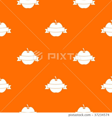 Apple with ribbon pattern seamless - Stock Illustration [37234574] - PIXTA