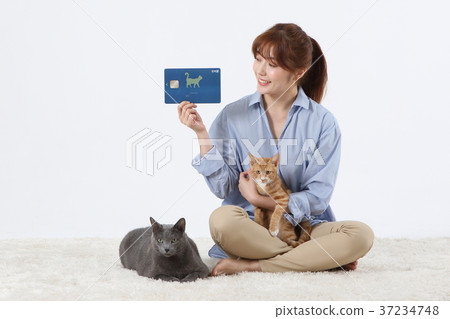 RF photo - woman and her's pet isolated shot in studio 008 37234748