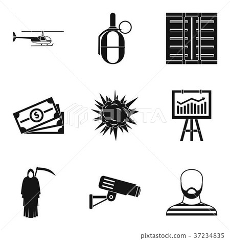 Perpetrator icons set, simple style Perpetrator icons set, simple style 37234835