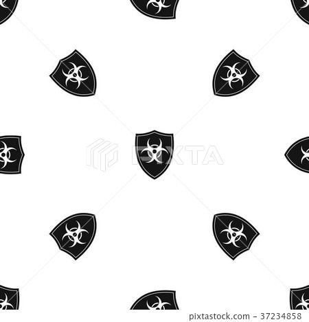 Shield with a biohazard sign pattern seamless black Shield with a biohazard sign pattern seamless black 37234858