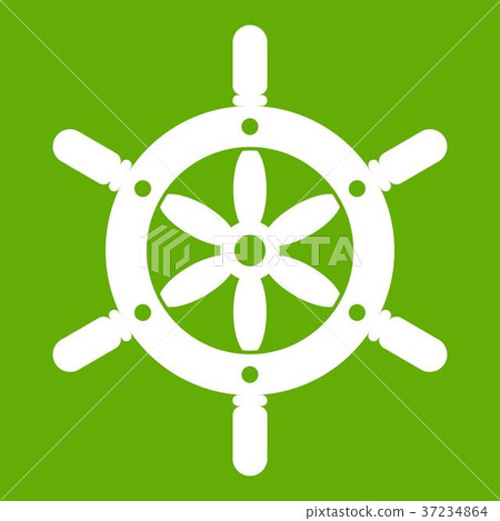 Ship wheel icon green Ship wheel icon green 37234864