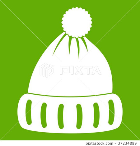 Woolen hat icon green Woolen hat icon green 37234889