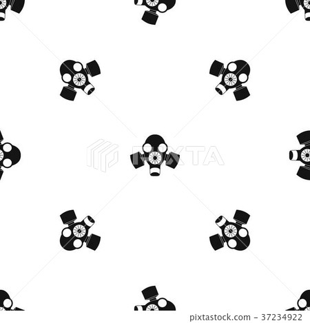 Black gas mask pattern seamless black Black gas mask pattern seamless black 37234922