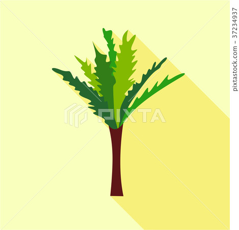 High palm tree icon, flat style High palm tree icon, flat style 37234937