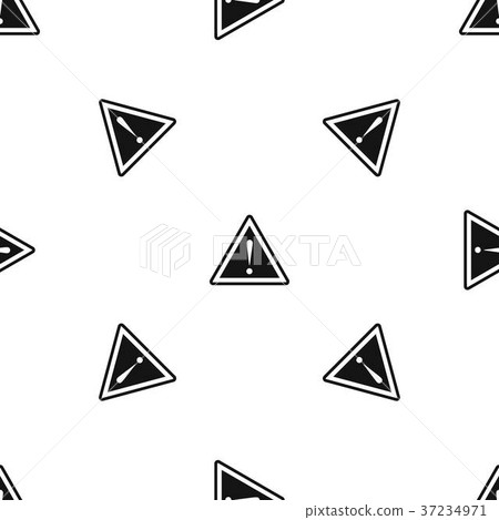 Warning attention sign with exclamation mark pattern seamless black Warning attention sign with exclamation mark pattern seamless black 37234971