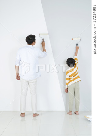 RF photo - Dad and little son isolated shot in studio 375 RF photo - Dad and little son isolated shot in studio 375 37234995