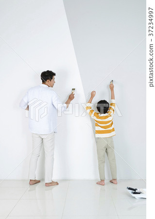 RF photo - Dad and little son isolated shot in studio 374 RF photo - Dad and little son isolated shot in studio 374 37234997