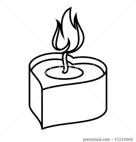Heart candle icon, outline style Heart candle icon, outline style 37235000