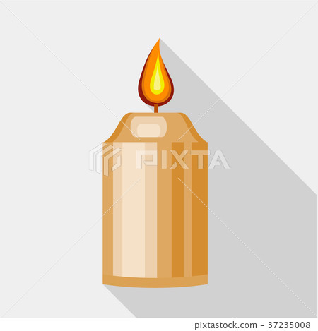 Beautiful candle icon, flat style Beautiful candle icon, flat style 37235008