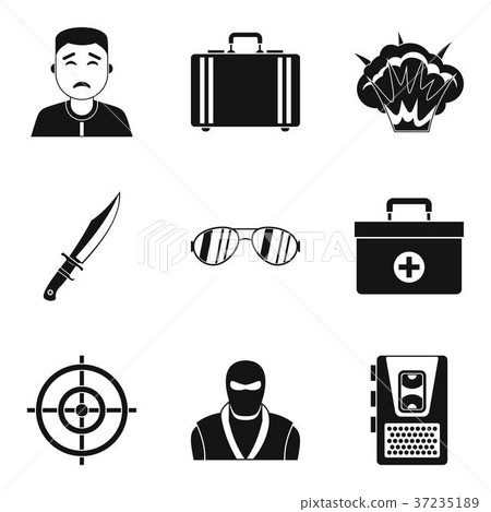 Culprit icons set, simple style Culprit icons set, simple style 37235189