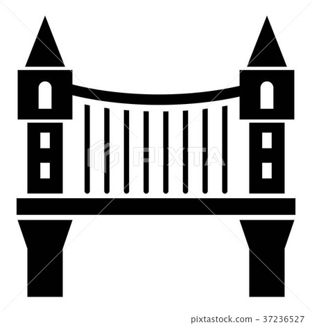 Tower bridge icon, simple black style 37236527