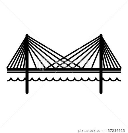 Bridge icon, simple black style 37236613