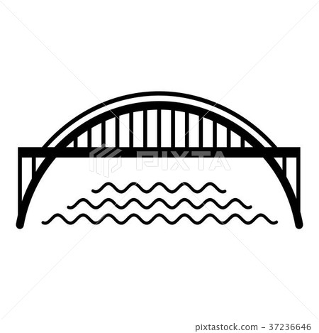 Harbour bridge icon, simple black style 37236646