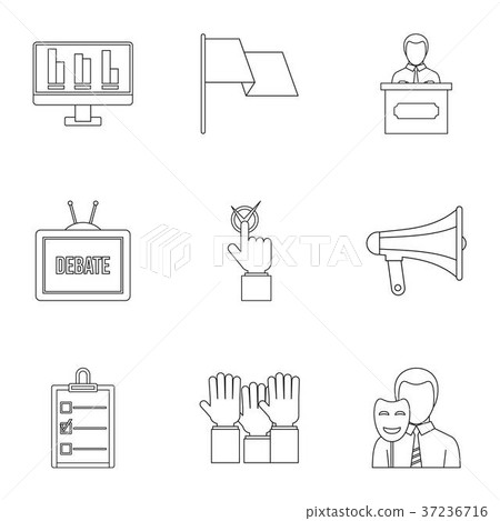 Legal icons set, outline style 37236716