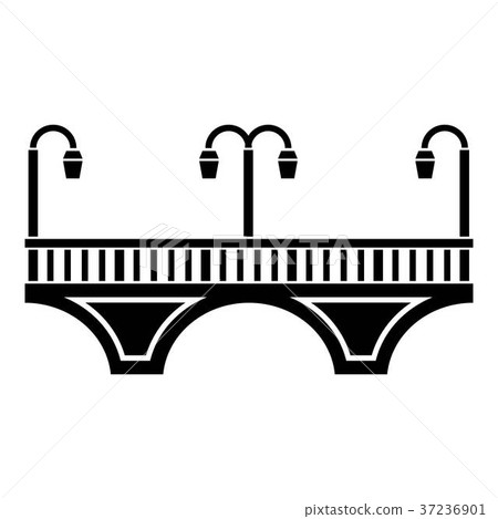 Retro arch bridge icon, simple black style 37236901