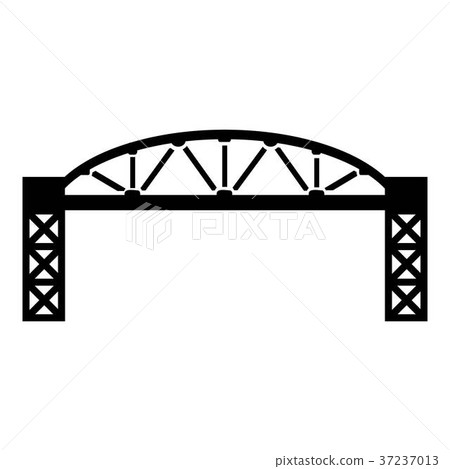Metal bridge icon, simple black style 37237013