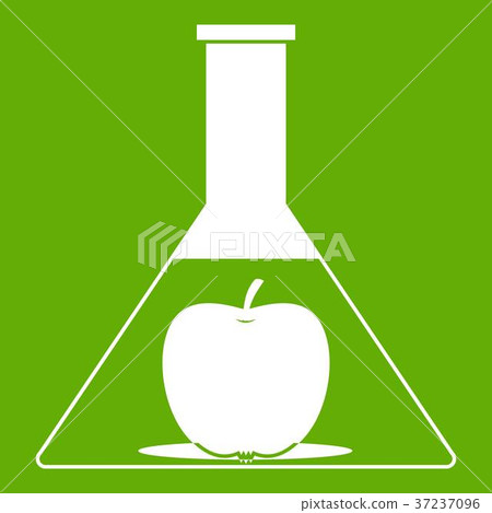 Test flask with apple icon green 37237096