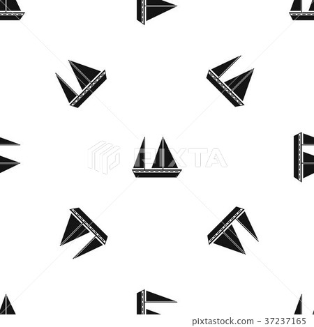 Sailing boat pattern seamless black - Stock Illustration [37237165] - PIXTA
