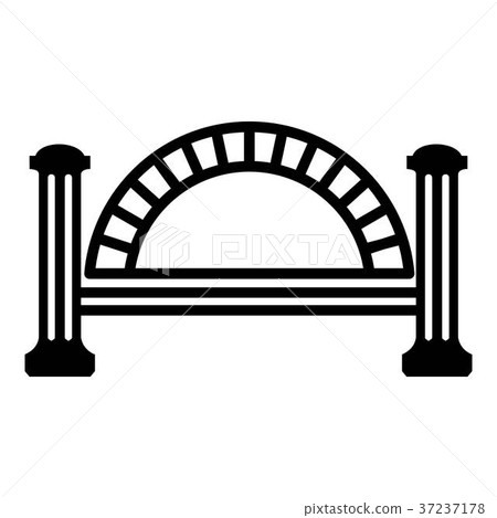 Metallic bridge icon, simple black style 37237178
