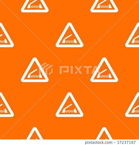 Lifting bridge warning sign pattern seamless 37237187