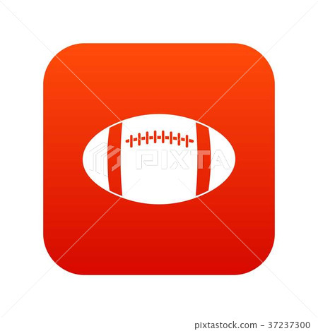 Rugby ball icon digital red 37237300