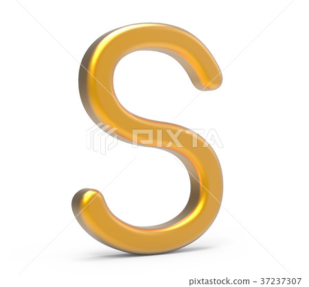 3D render metallic alphabet S 37237307