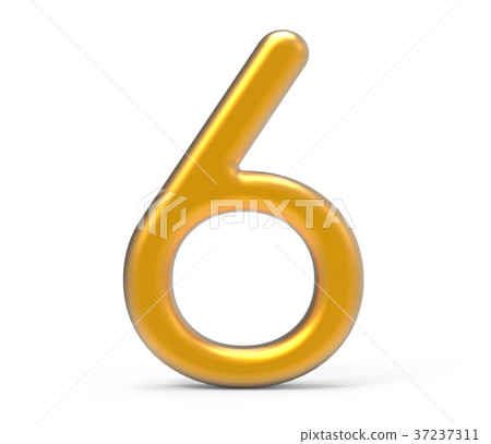 3D render golden number 6 - Stock Illustration [37237311] - PIXTA