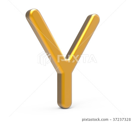 3D render metallic alphabet Y 37237328